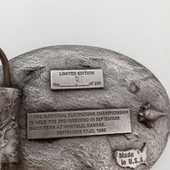 Acoustic Guitar 1998 Belt Buckle Walnut Valley Festival 27th Winfield KS Music F