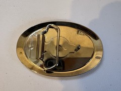 Ci44 Vintage School Bus Belt Buckle Chrome Western Driver