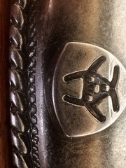 Vintage Ariat Western rope style Belt Buckle Silver Toned Rope Edge 2006