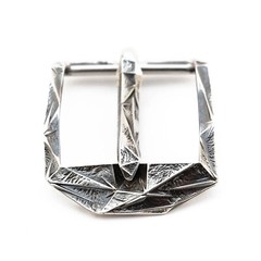 German silver belt buckle Ice, pin type, Ukrainian low poly frame type buckle
