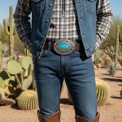 Men Women Silver Metal Southwester Fashion Belt Buckle Ethnic Oval Biker Look