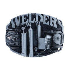 CTM Men&rsquo;s Silver Trade Welder Belt Buckle