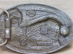 Vintage C&J INC. 1983 Belt Buckle Silver Tone 3.5&Prime; Oval Super Chief Santa Fe