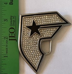 Vintage TRAVIS BARKER BLINK 182 Stars and Straps F Rhinestone Belt Buckle Punk