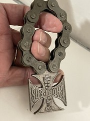 West Coast Choppers chain link Belt Buckle and Bottle opener preowned