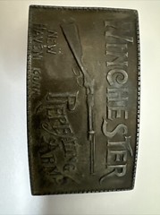 Vintage Winchester Repeating Arms New Haven Brass Belt Buckle