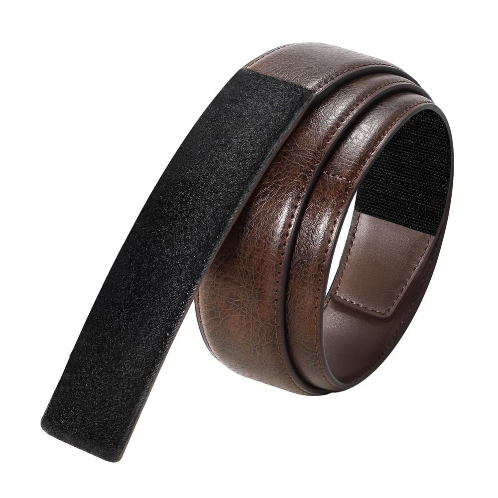 Mechanic Buckless Belts for Men No Fit Waist 36&Prime;-38&Prime;, Retro Brown Leather