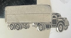 Vintage Diesel Semi Truck Trucker Belt Buckle Mirrored Rectangle 2 X 3.25 USA