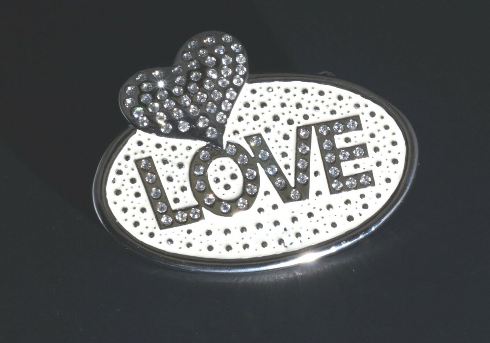 New 1 1/2&Prime; (38mm) Rhinestone Plate Buckle(#T39) Nickel Color USA