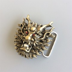 Vintage Bronze Plated Rhinestone Imitate Plastic Peal Dragon Belt Buckle