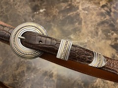 James Reid .925 Sterling 14k Gold Romanesque belt buckle set ✅