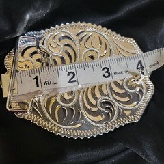 Saint jude San Judas Western belt Buckle Gold Silver Heavy gold silver Red Stone