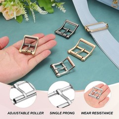 1.6&Prime;x1.3&Prime; Rectangle Shape Single Prong Belt Buckle (Silver Tone, Pack of 10)