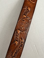 USA commerative 200th anniversary leather belt & buckle, Sz M 34-36, America!