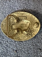 Vintage EGE American Bison Pewter Belt Buckle Buffalo 1993 Made In USA