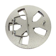 Vintage Chrome Silver Round Spinner Belt Buckle Y2K Basketball Hip Hop Rap