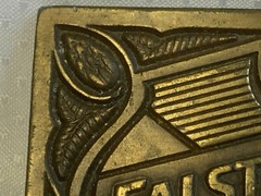 1975 Falstaff Belt Buckle Beer Alcohol Advertising U-168 Beramot Brass Works