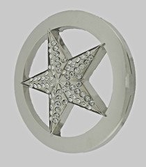Lone Star Belt Buckle State Texas Bling Star Silver Metal Western Cowboy Cowgirl