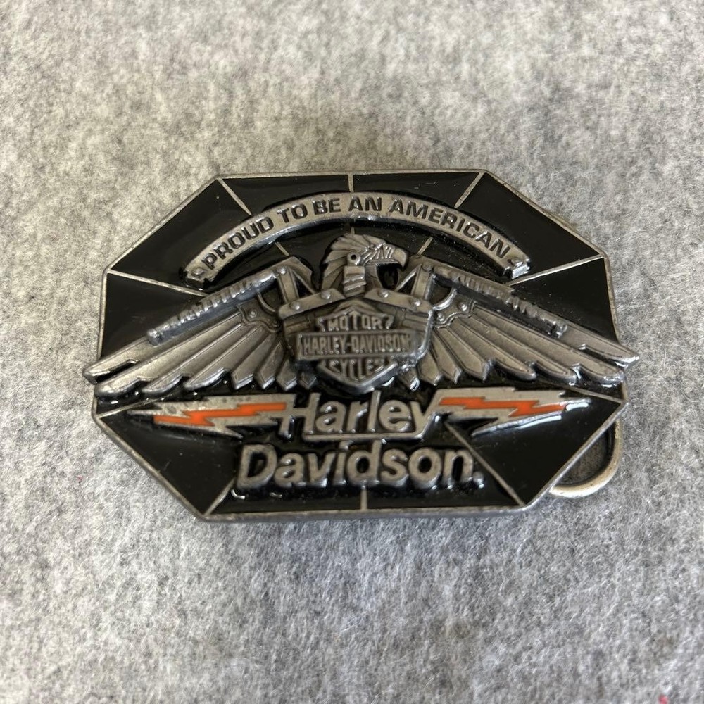 Harley-Davidson Buckle Belt Vintage HARMONY 1990 K-88 Moter Style Bald Eagle