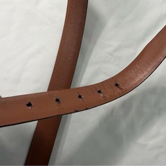 Men&rsquo;s Handcrafted Genuine Leather Brown Leather Belt Silver Buckle