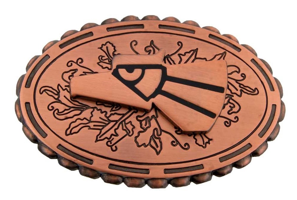 Hecho en Mexico Belt Buckle Copper Colors Metal Mexican Eagle Logo Cowboy Rodeo