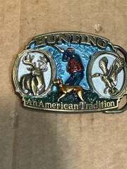 Used Colorful Metal Alloy Hunting An American Tradition Belt Buckle