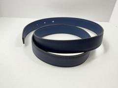 Authentic HERMES H Logo Reversible Belt Strap Blue Gold Tone Buckle Kit 85