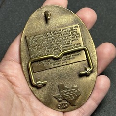 Texas Utilities Electric Co. Vintage Brass Belt Buckle 1993 by Creative Casting