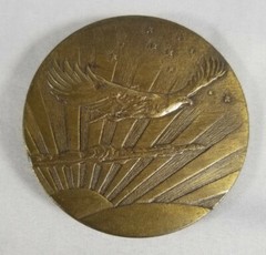 Bald Eagle Flying Into The Sunset Belt Buckle, Stars, Made In The U.S.A, Used