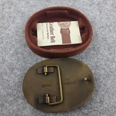Vintage 1987 Marlboro Solid Brass Belt Buckle Longhorn Steer Star Western Mens