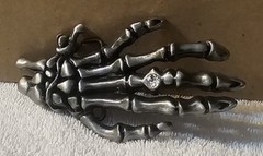 SKELETON HAND RING GOTHIC PUNK BIKER FUNNY BELT BUCKLE