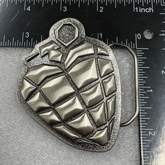 2004 Reprise Records Grenade Heart Belt Buckle Licensed Cinder Block Inc