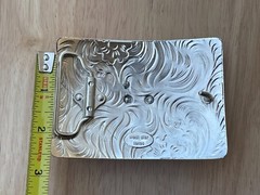 Western Buckle Gold Silver Red Longhorn Bull Cowboy Fit 2 » Hebillas Vaqueras
