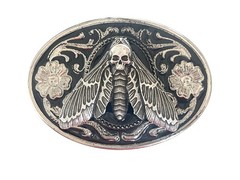 Metal Dead Head Moth Belt Buckle Goth Punk Western Biker Style Jewelry