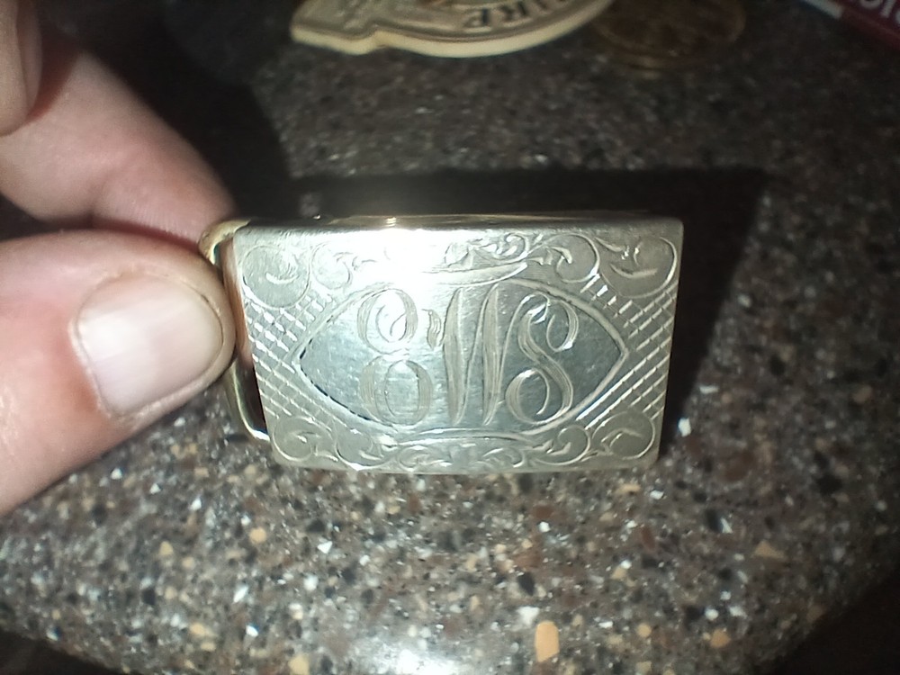 HWK Co. 925 Sterling Silver Antique belt buckle id&rsquo;d to World War I veteran