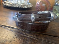 Old Pawn James Reid Style Sterling Silver Belt Buckle Nu Belt 35-38-1.3/8”-1”✅