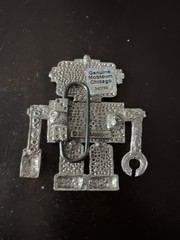 Men&rsquo;s Belt Buckle Novelty Robot Grey Metal A8