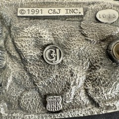 Vintage 90s C&J Firefighters At Work Belt Buckle Colored Enameled 3.5&Prime; Made USA