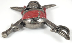 Disney Pirates of the Caribbean Enameled Skull & Crossed Swords Belt Buckle