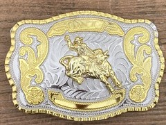 Official Champion Rodeo Bull Riding Large Belt Buckle Stamped WMG