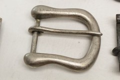 Lot of 9 Assorted Belt Buckles 1.5” Silvertone Brass Studded Removable Crafter