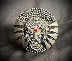 “War Cry: The Iron Martyr” Skull Gothic Ind. Belt Buckle OOAK Darren McNeese