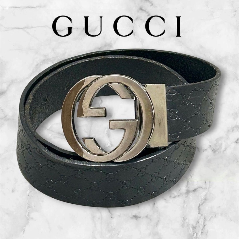 GUCCI Pre-Owned Men&rsquo;S Belt Gg Shima Leather 80 90Cm