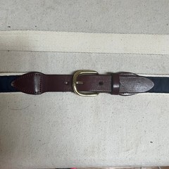 Cape Cod Belt Co Navy Ribbon Belt Preppy Embroidered Cape Cod Map Brass Buckle