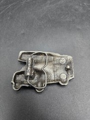 Bergamot Brass Works RV Camper Belt Buckle Silver Tone 1989 Vintage Retro USA