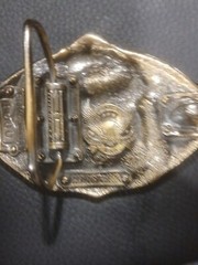 The Great American Belt Buckle Co 1982 Football Serialized solid Brass Enameled