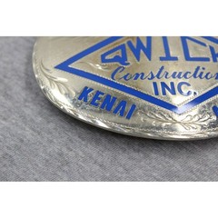 Unbranded Belt Buckle Men OS Silver Wick Construction Kenai Alaska Vintage 69-89