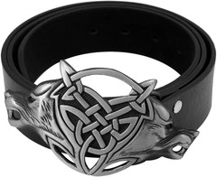 Men Gothic Funny Lovely Celtic Wild Wolf Fox Double Head Belt Buckle
