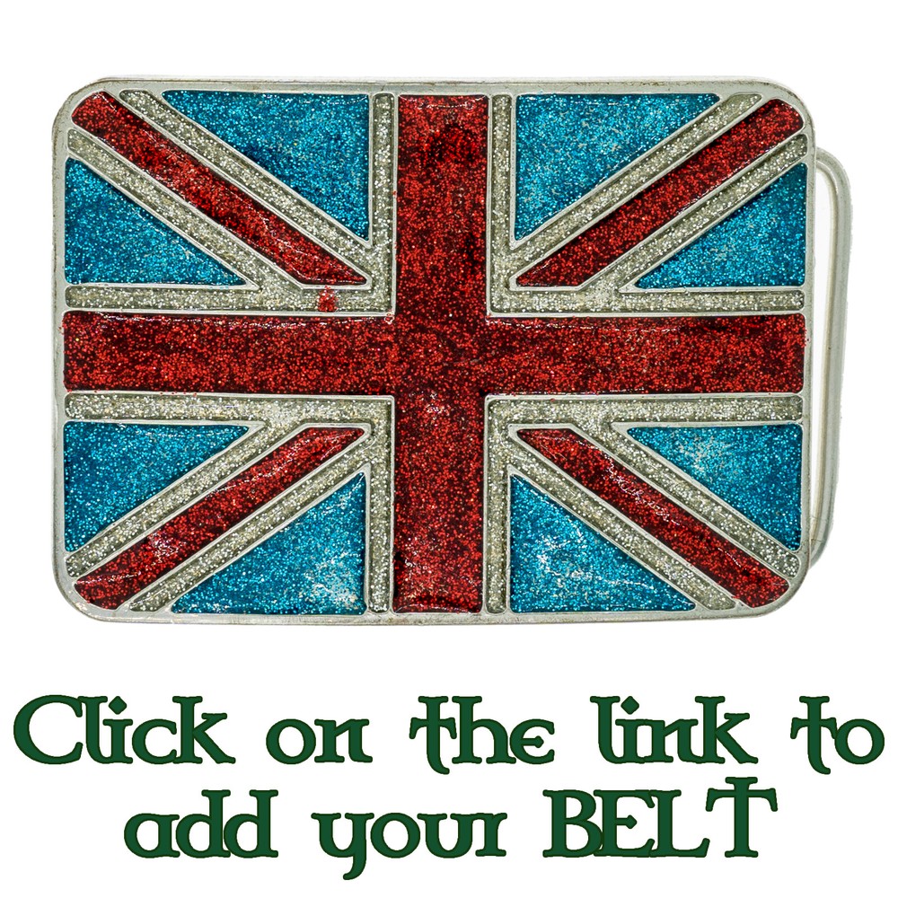 Union Jack England Flag Belt Buckle Bling Biker Patriotic English British