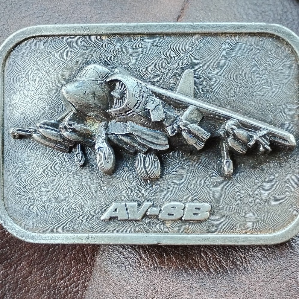 The Buckle Connection AV-8B Military Aviation Men&rsquo;s Silver Metal Belt Buckle